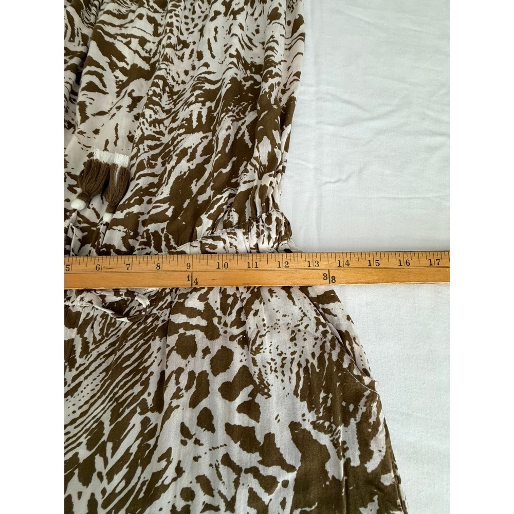 Blue Island Strapless Tropical Print Jumpsuit Brown White Small Drawstring - Picture 10 of 14